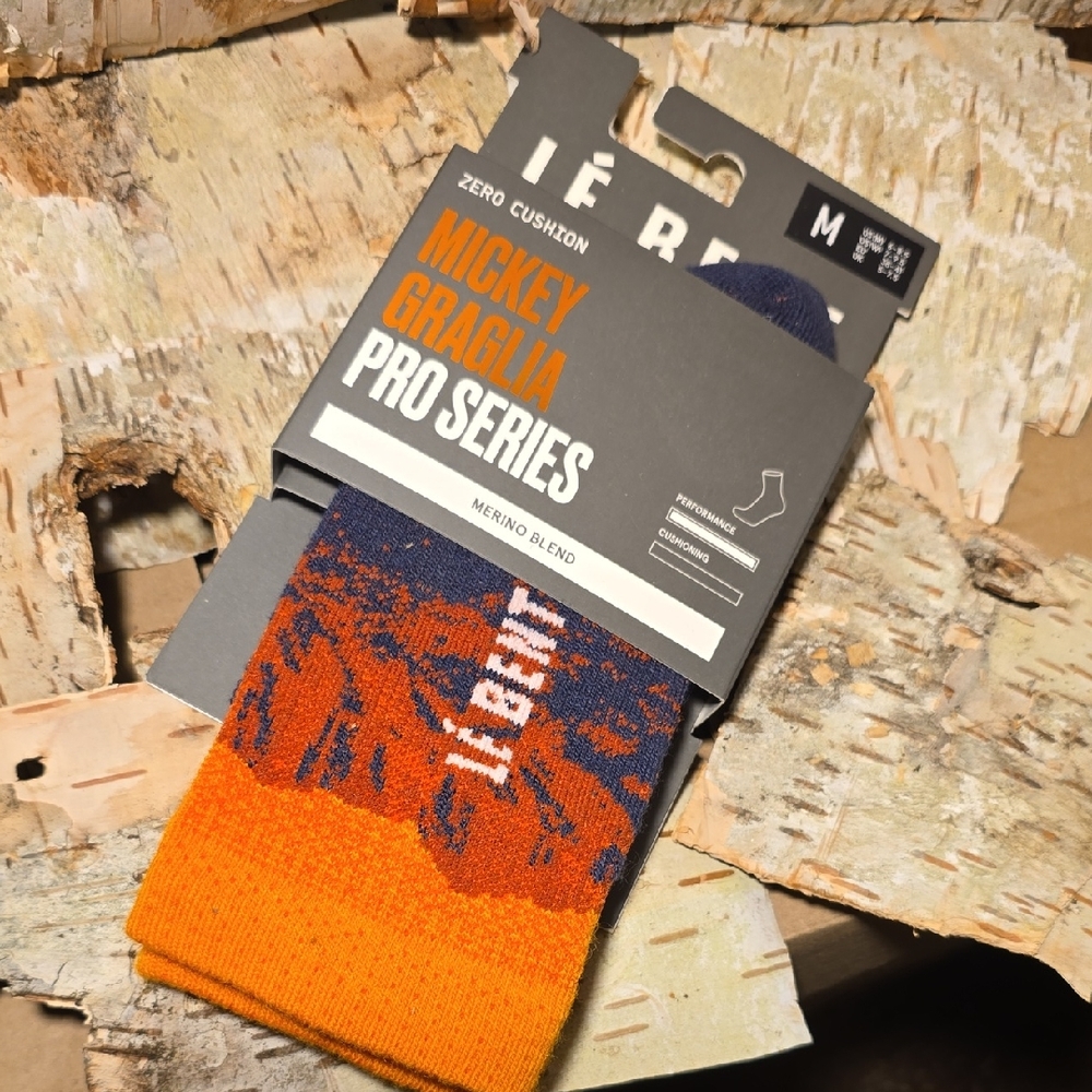 Le BENT X Mickey Graglia Pro Series Merino Wool Blend Trail Socks Unisex Medium - Picture 2 of 8